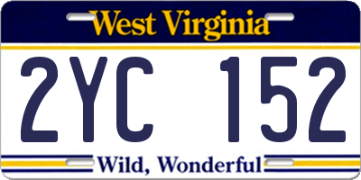 WV license plate 2YC152