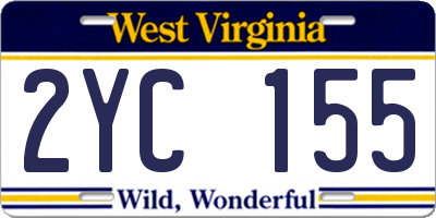 WV license plate 2YC155
