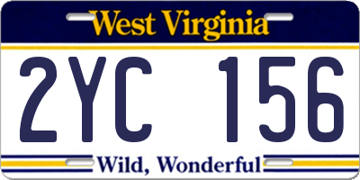 WV license plate 2YC156