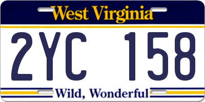 WV license plate 2YC158