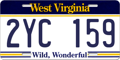 WV license plate 2YC159