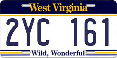 WV license plate 2YC161