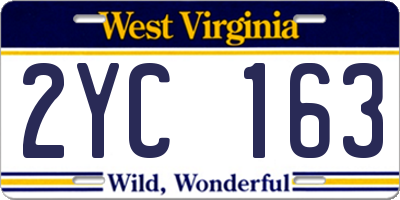WV license plate 2YC163