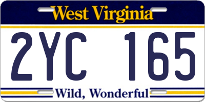 WV license plate 2YC165