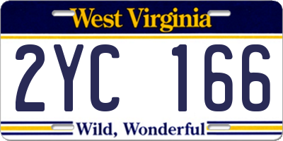 WV license plate 2YC166