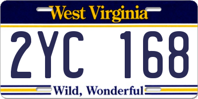 WV license plate 2YC168