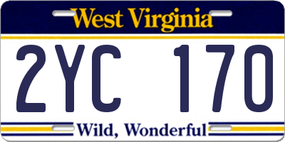 WV license plate 2YC170