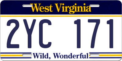 WV license plate 2YC171