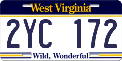 WV license plate 2YC172