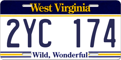 WV license plate 2YC174