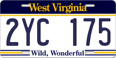 WV license plate 2YC175