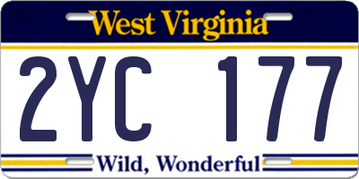 WV license plate 2YC177