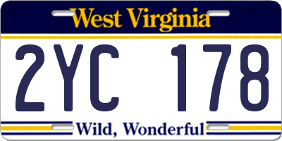 WV license plate 2YC178