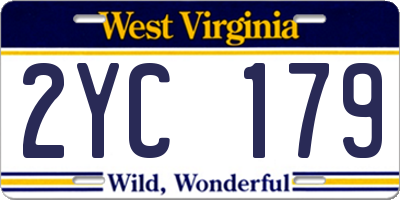 WV license plate 2YC179