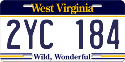 WV license plate 2YC184