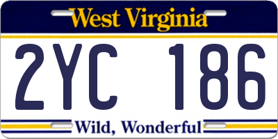 WV license plate 2YC186