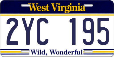 WV license plate 2YC195