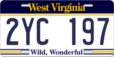 WV license plate 2YC197