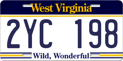 WV license plate 2YC198