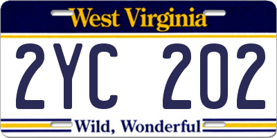 WV license plate 2YC202