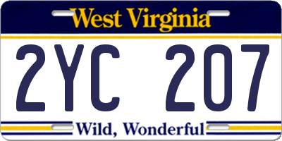 WV license plate 2YC207