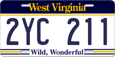 WV license plate 2YC211