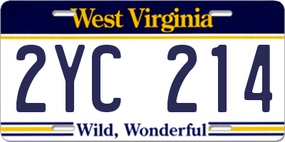 WV license plate 2YC214