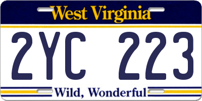 WV license plate 2YC223
