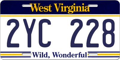 WV license plate 2YC228