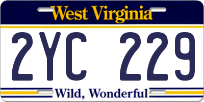 WV license plate 2YC229