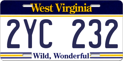 WV license plate 2YC232