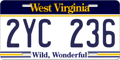 WV license plate 2YC236