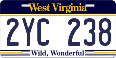 WV license plate 2YC238