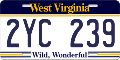WV license plate 2YC239