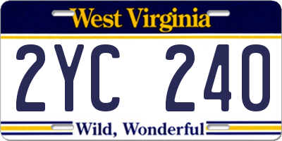 WV license plate 2YC240