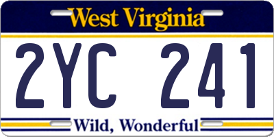 WV license plate 2YC241