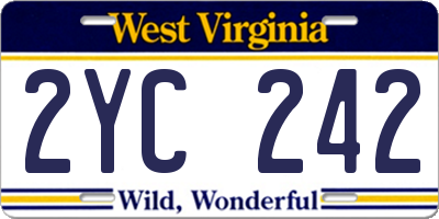WV license plate 2YC242