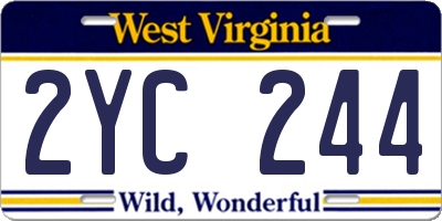 WV license plate 2YC244