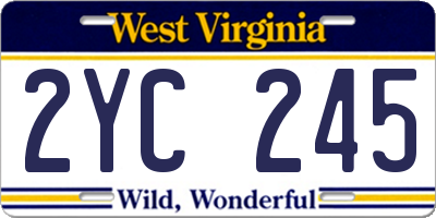 WV license plate 2YC245