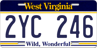 WV license plate 2YC246