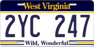 WV license plate 2YC247
