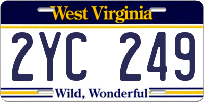 WV license plate 2YC249