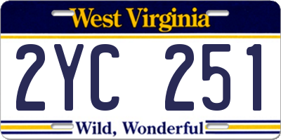 WV license plate 2YC251