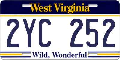 WV license plate 2YC252