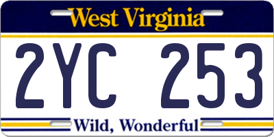 WV license plate 2YC253