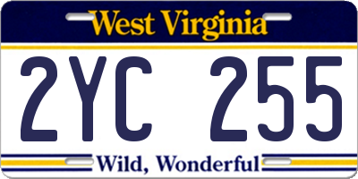 WV license plate 2YC255