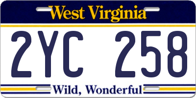 WV license plate 2YC258