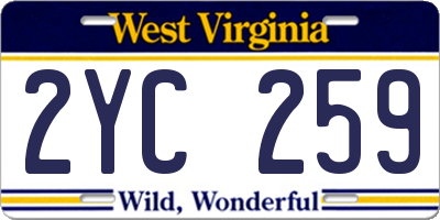 WV license plate 2YC259