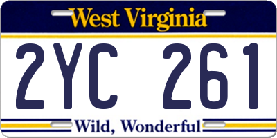 WV license plate 2YC261