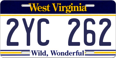WV license plate 2YC262